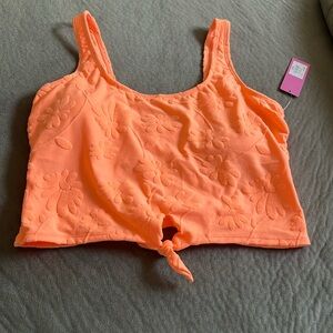 Ninety-Nine Women's Floral Crop Tankini Swim Top Size XL NWT